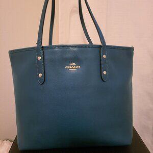 Coach City Zip Top Teal Tote